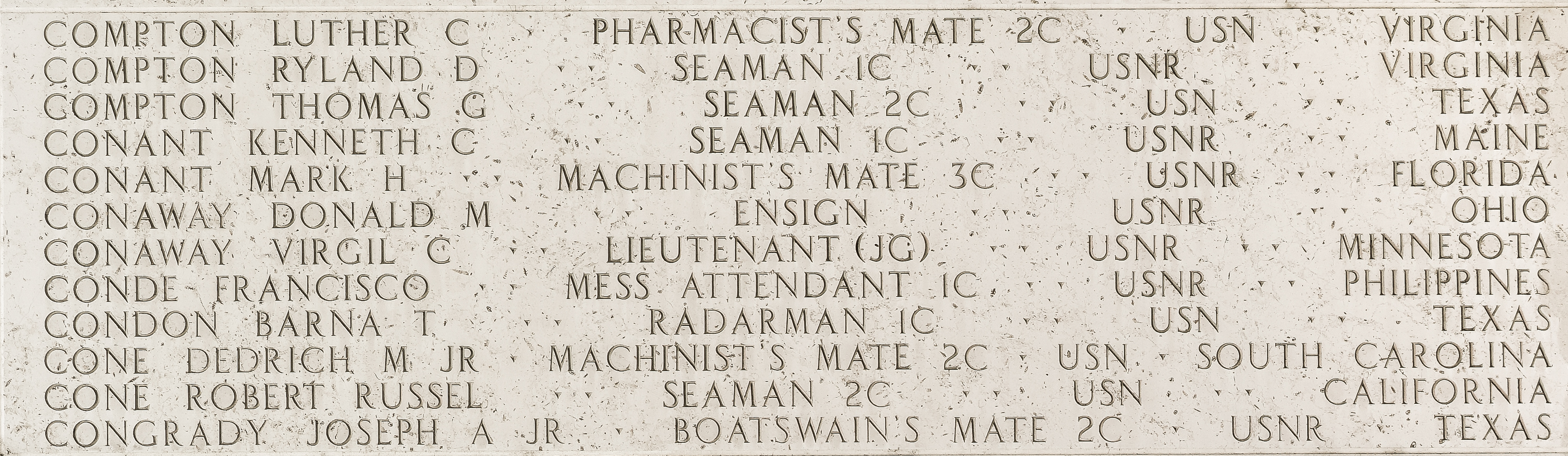 Luther C. Compton, Pharmacist's Mate Second Class